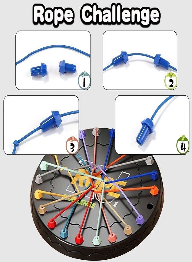 ZELVO Rope Untying Challenge Twisted Rope Knots Untangle Stack Puzzle Brainy Knots Untangling Table Puzzle Twist (Round) - Image 2